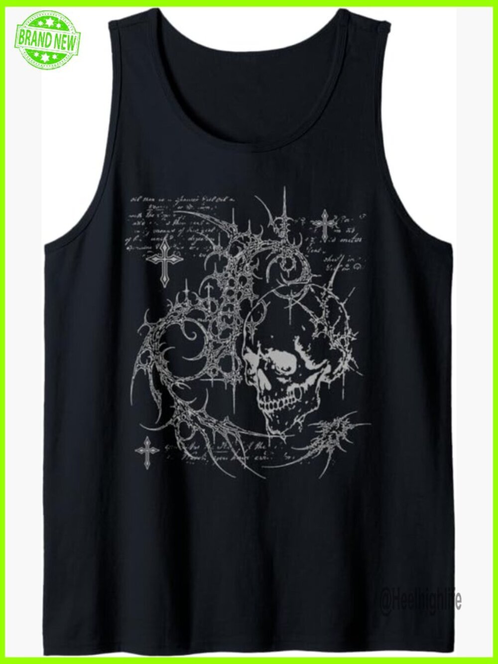 Y2K Grunge Skull Sigilism Vintage Graphic Tank Top Alt Gothic Tee